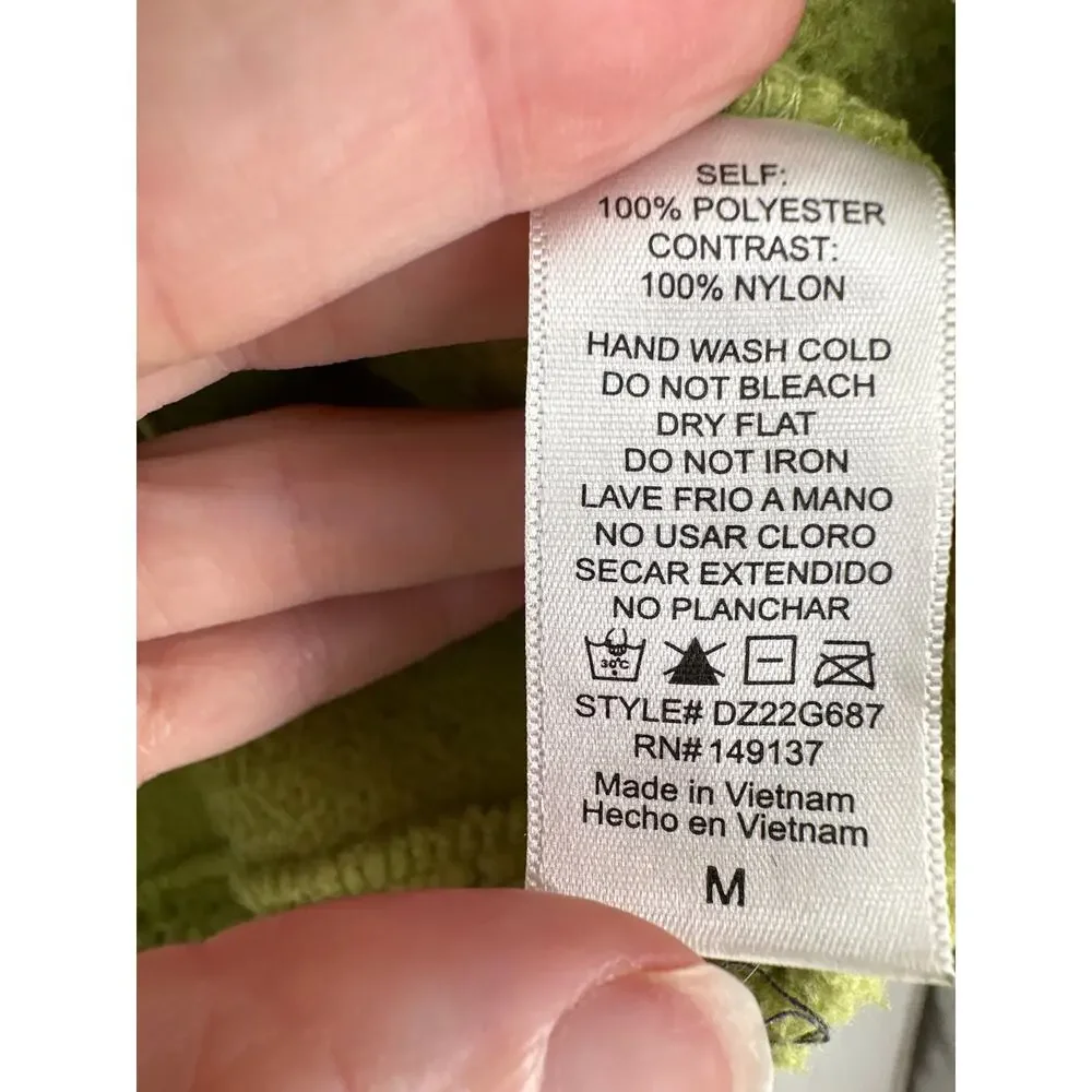 Double Zero Jacket Womens Medium Green Fleece Snap Fuzzy Soft Cozy Warm - Picture 5 of 7